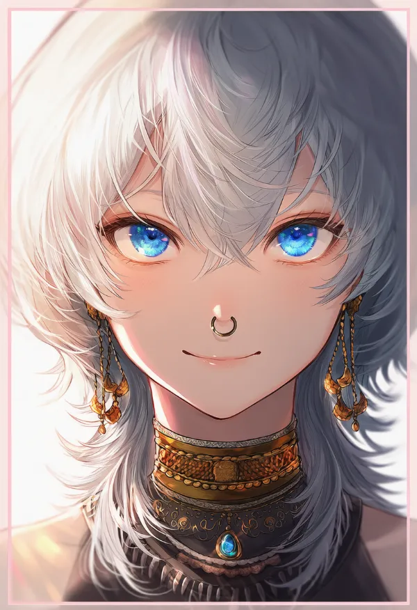 鼻ピアスのAIイラスト｜プロンプト紹介