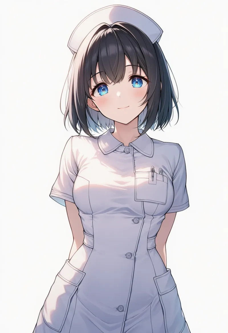ポケット付きのナース服のAIイラスト｜プロンプト紹介