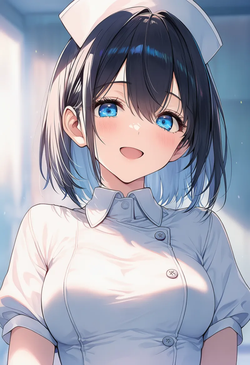 ナース服の美少女AIイラスト作例-1