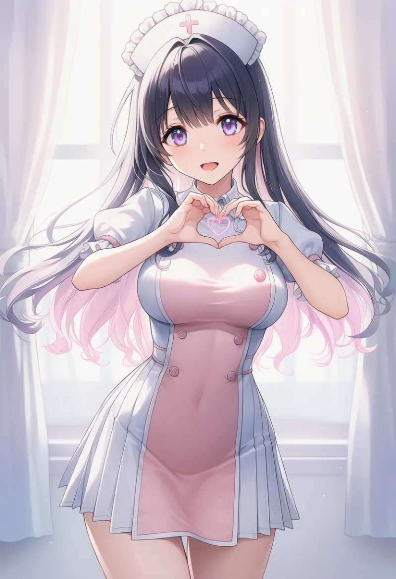 パフスリーブナースのAIイラスト｜ナース服デザイン