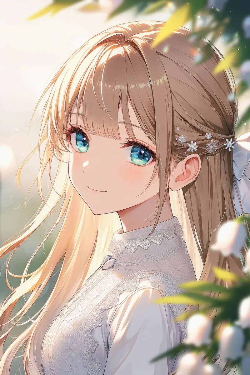 お嬢様ヘアを再現したAIイラストの作例