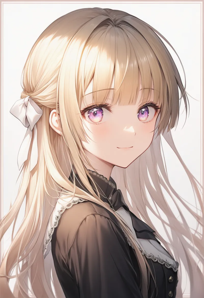柔らかなハーフアップ（お嬢様ヘアの作例）｜AIイラスト