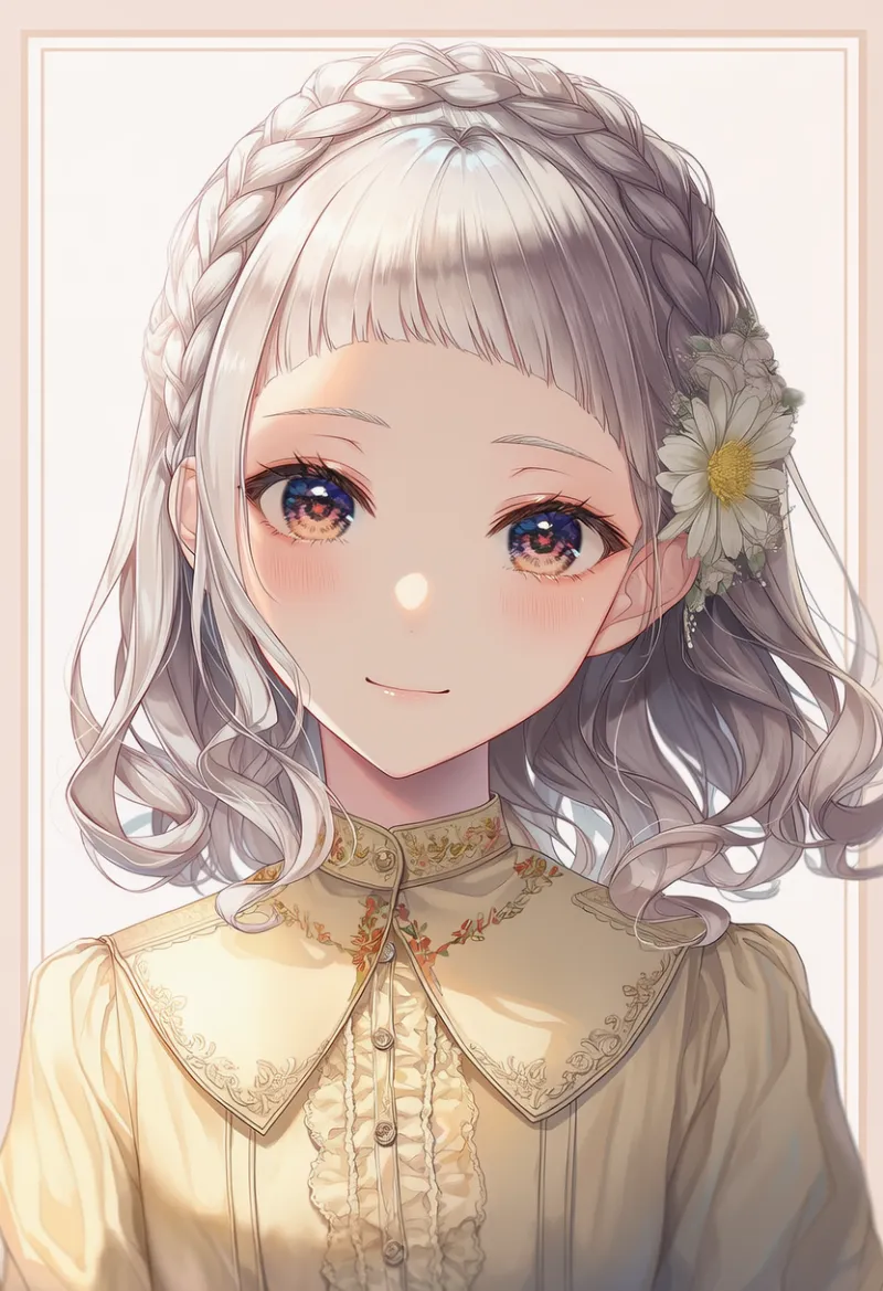 クラウンブレイド（お嬢様ヘアの作例）｜AIイラスト
