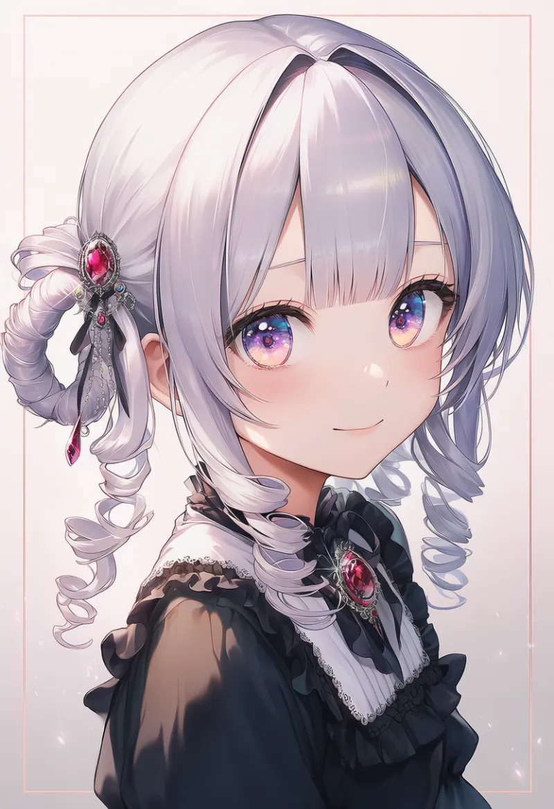 ヘアリング（お嬢様ヘアの作例）｜AIイラスト