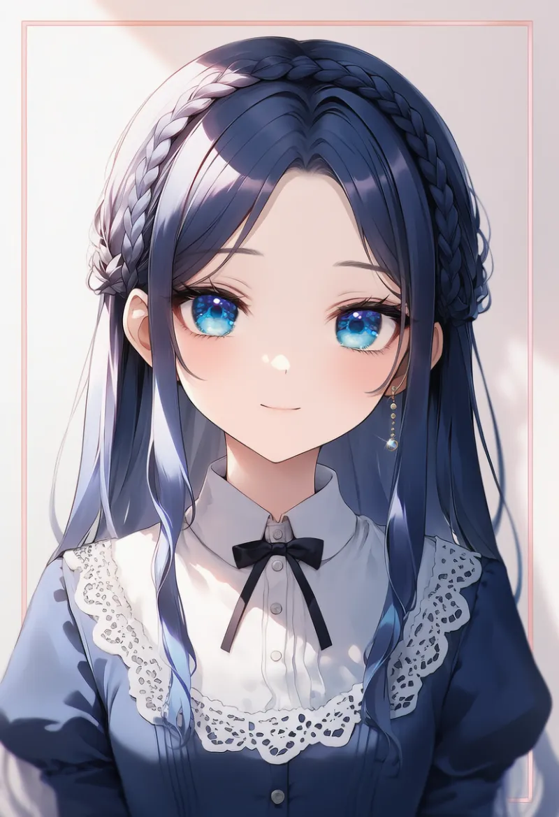 クラウンブレイド（ツイン）（お嬢様ヘアの作例）｜AIイラスト
