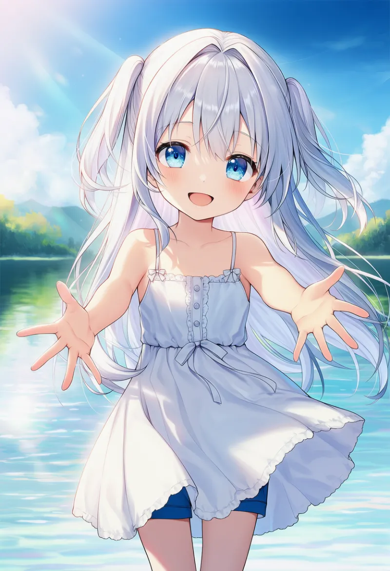 ちょーだいのポーズ|幼い少女のポーズのプロンプト