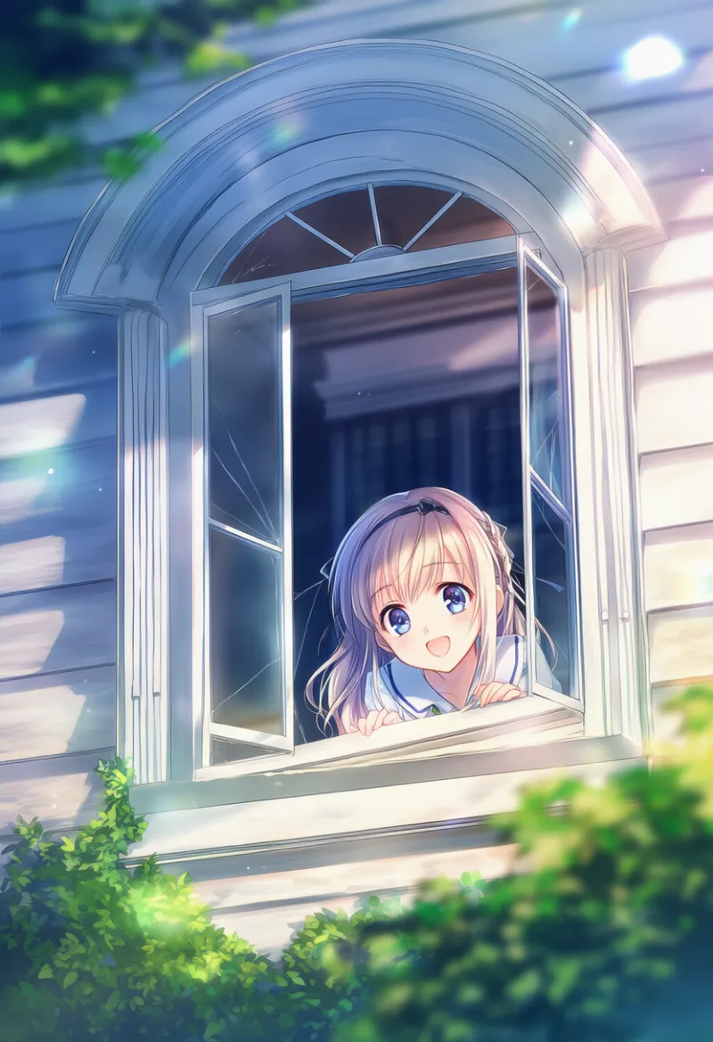 張り出し窓のAIイラスト