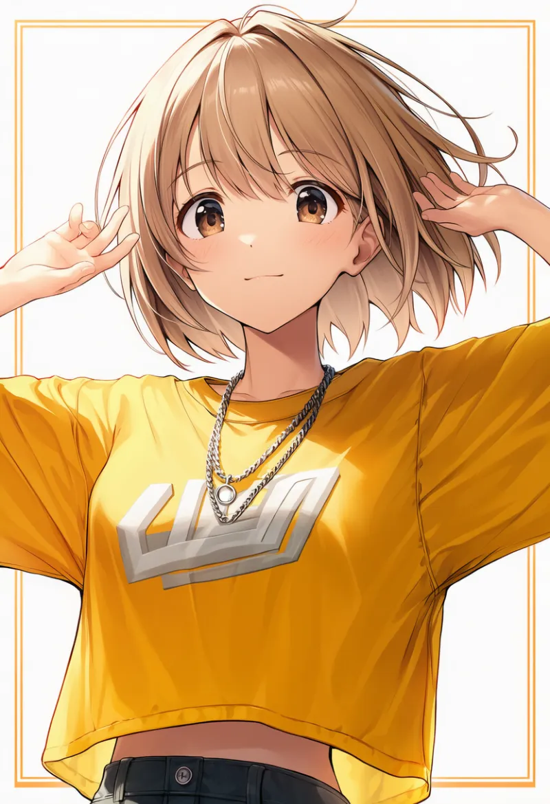 オーバーサイズ・ロゴ付きシャツのプロンプト|AIイラスト