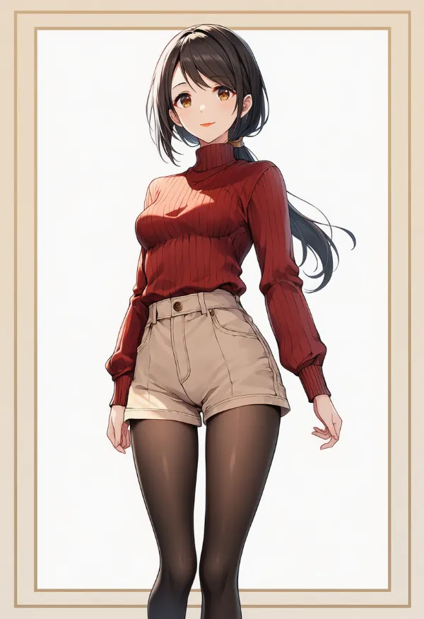 ショーパンの下にパンスト|女子大生ファッションのプロンプト紹介