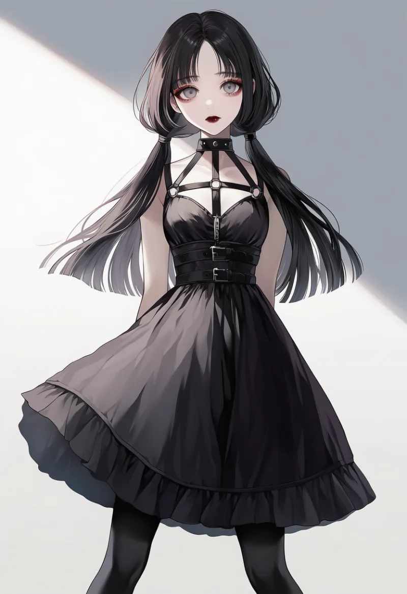 ストッキングのAIイラスト(ゴシックファション)|プロンプト紹介