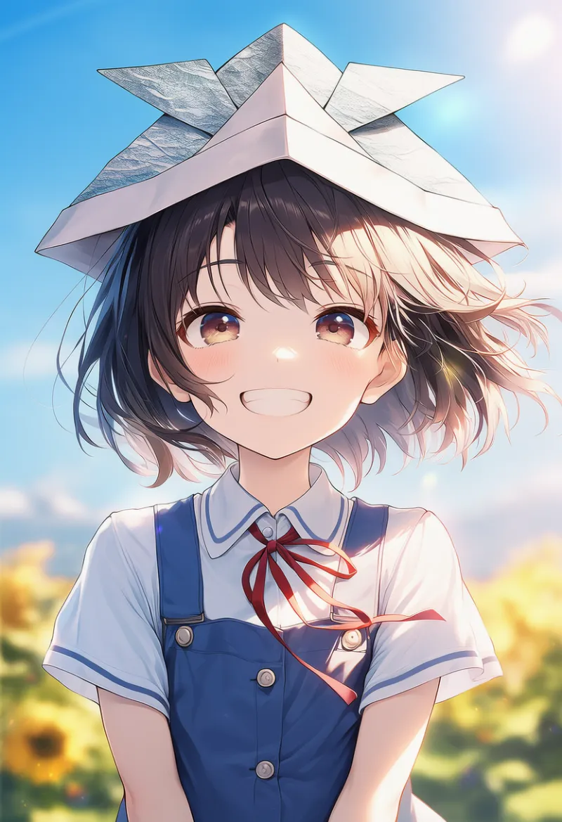紙兜のAIイラスト（こどもの日）