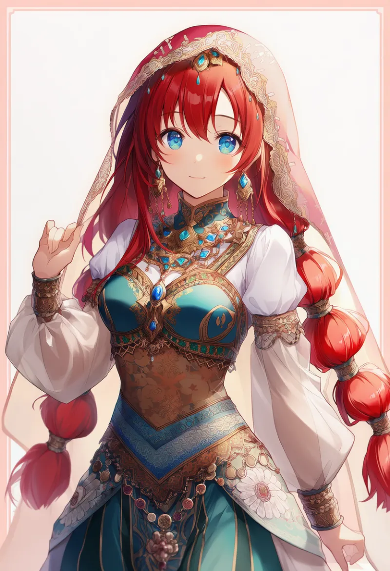 模様が入ったアラビア衣装のAIイラスト｜プロンプト紹介