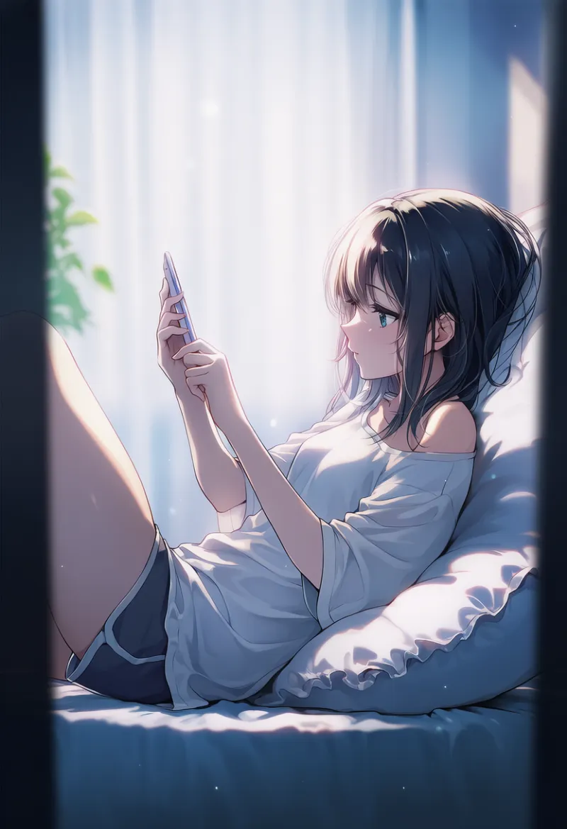 覗き見の視点の基本構図プロンプト:pov peeking|AIイラスト