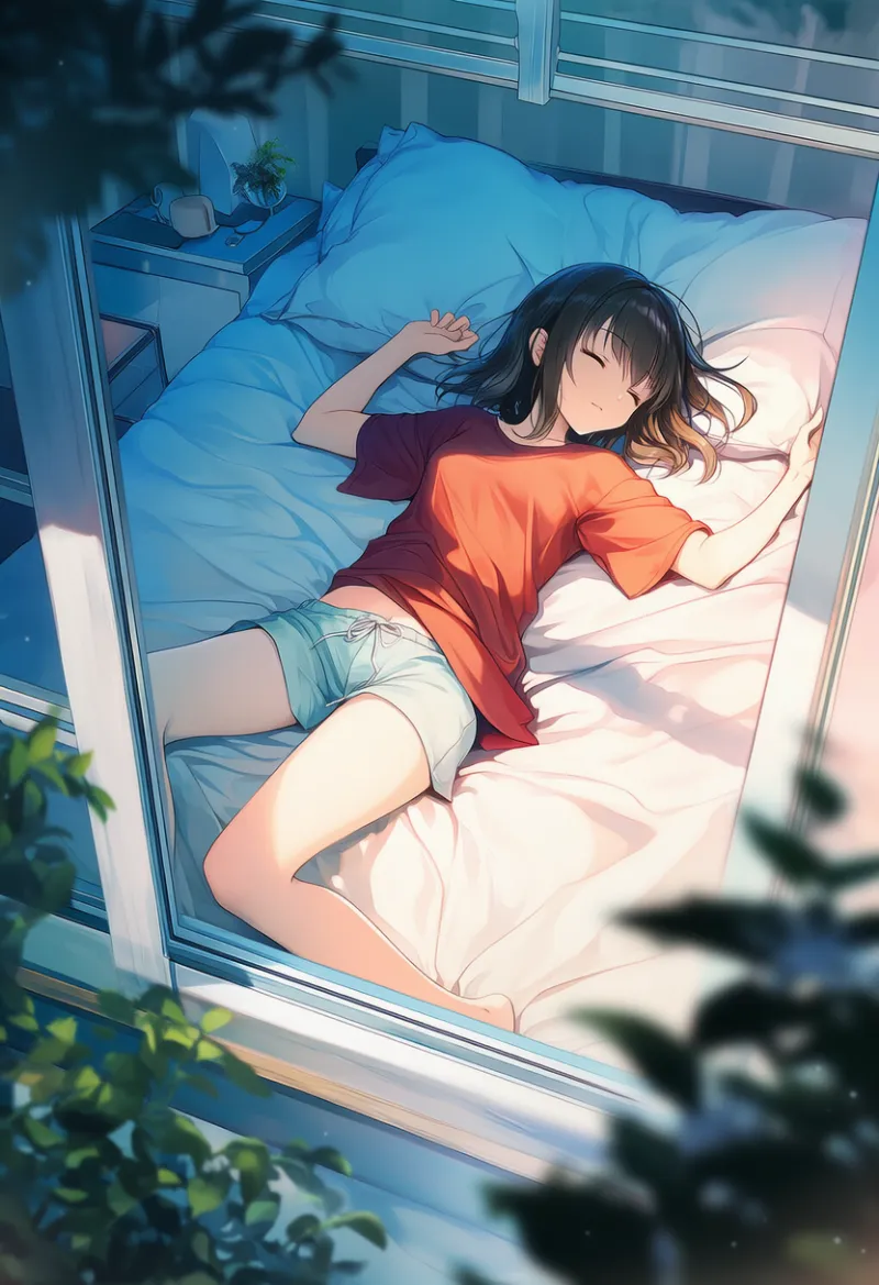 屋外から室内を覗く視点のプロンプト:from outside|AIイラスト