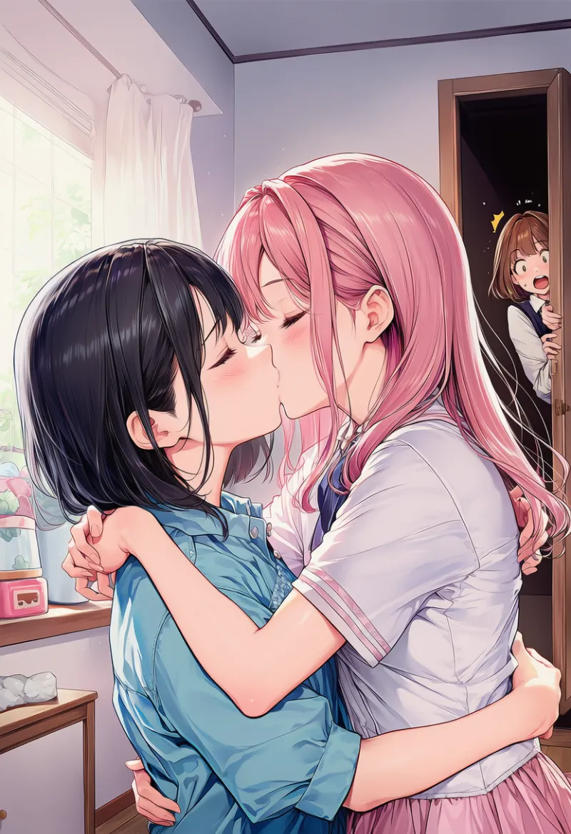 覗き見しているキャラクターをイラスト内に入れるプロンプトの紹介