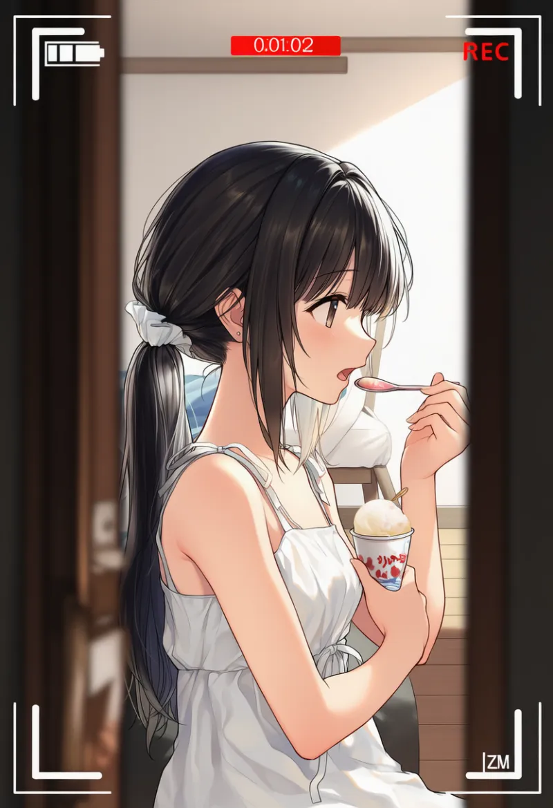 覗き見の視点で録画をしている様子のプロンプト紹介|AIイラスト