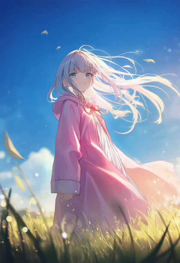 ピンク色のローブのAIイラスト｜プロンプト紹介