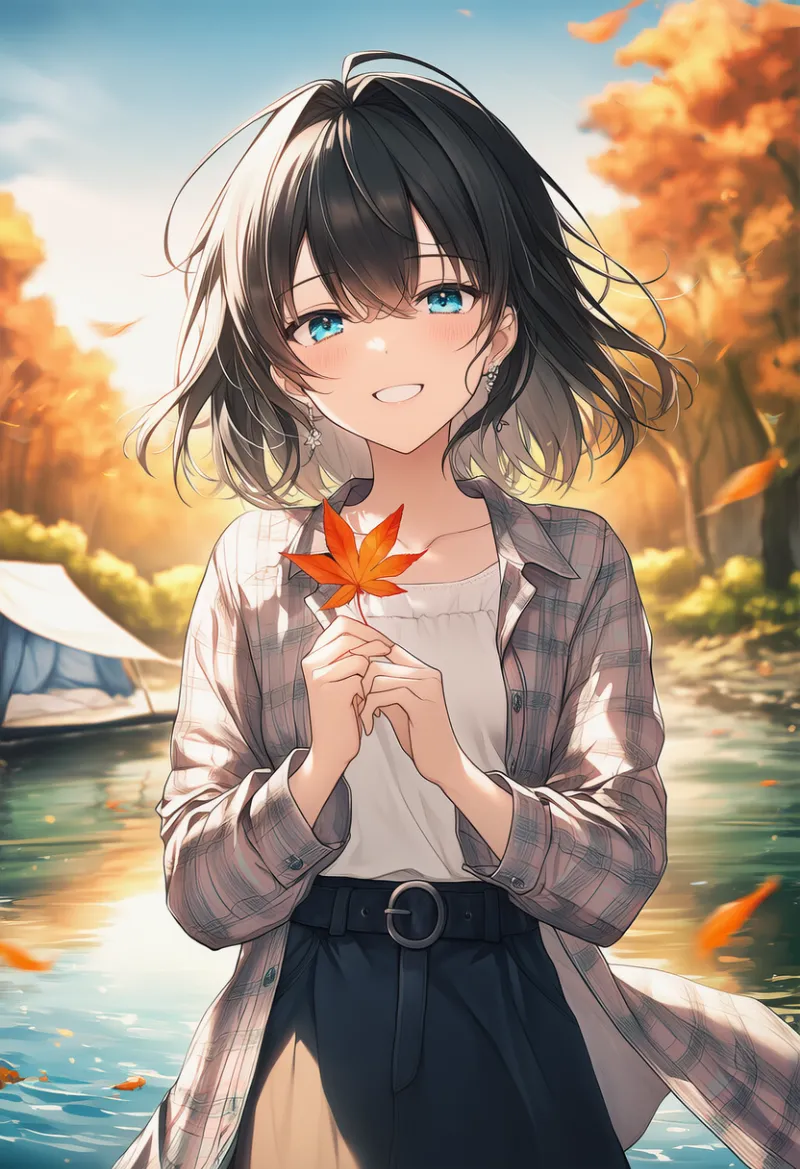 チェックシャツのAIイラスト｜プロンプト紹介