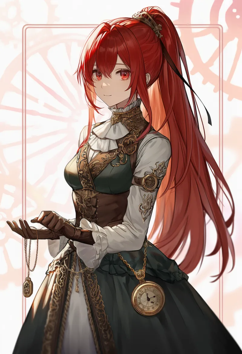 懐中時計のAIイラスト(スチームパンク)|プロンプト紹介