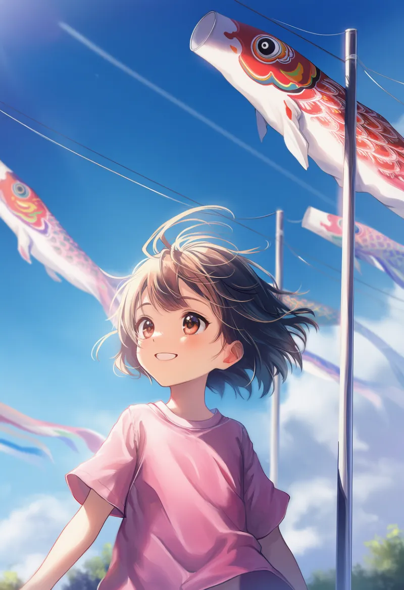 支柱（鯉のぼり用）のAIイラスト