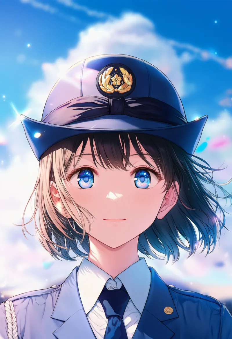 警察バッジ（帽子）のAIイラスト｜プロンプト紹介：police badge on hat