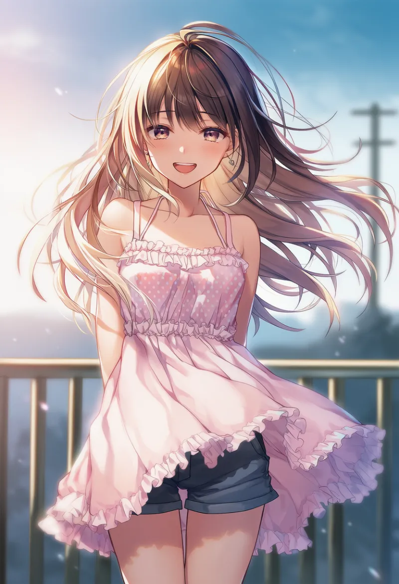 水玉ドレスのAIイラスト（姫カジ）｜プロンプト紹介