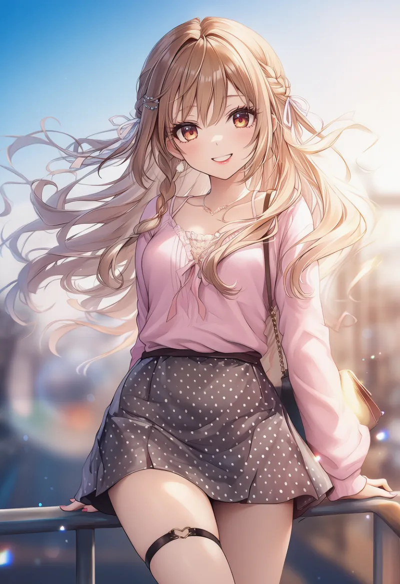 水玉スカートのAIイラスト（姫カジ）｜プロンプト紹介