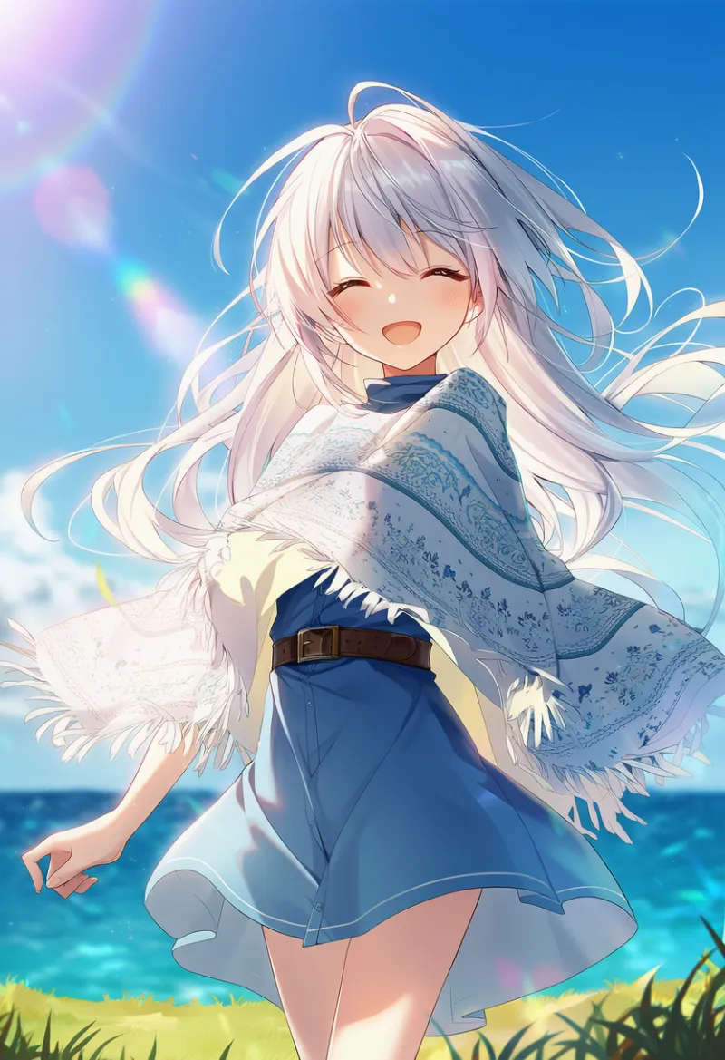 ポンチョとチュニック、ベルトのAIイラスト|プロンプト紹介