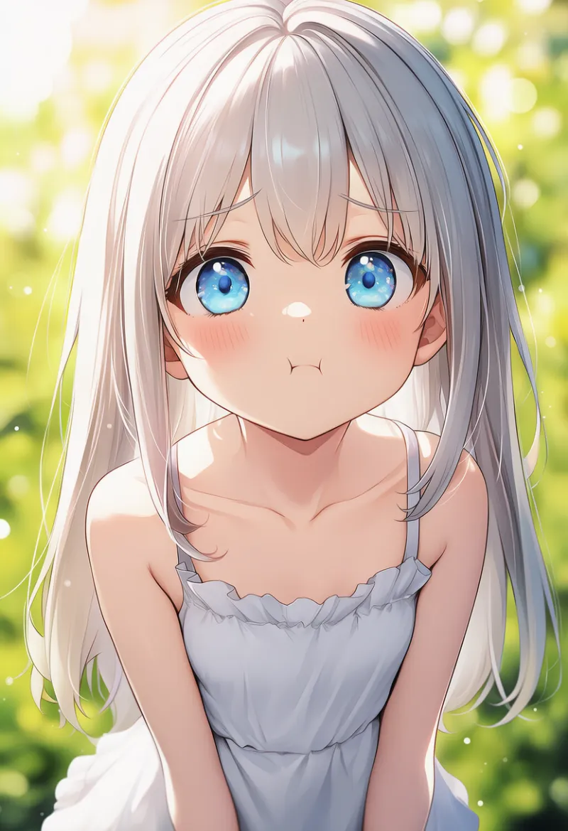 膨れっ面|幼い少女の表情プロンプト