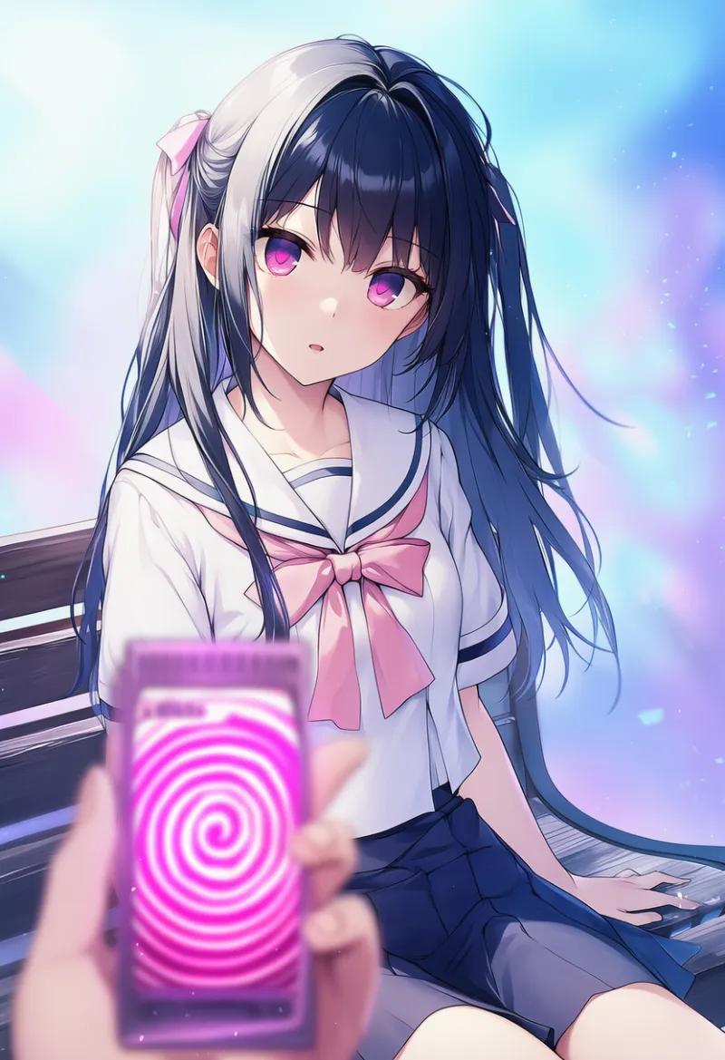 催眠アプリのAIイラスト｜プロンプト紹介：hypnosis app, pov hand