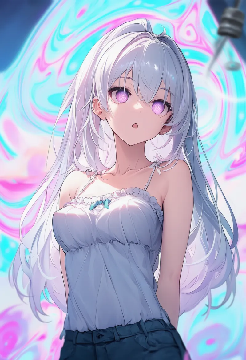 幻覚的・トリッピーな背景のAIイラスト（催眠シーン用プロンプト紹介）