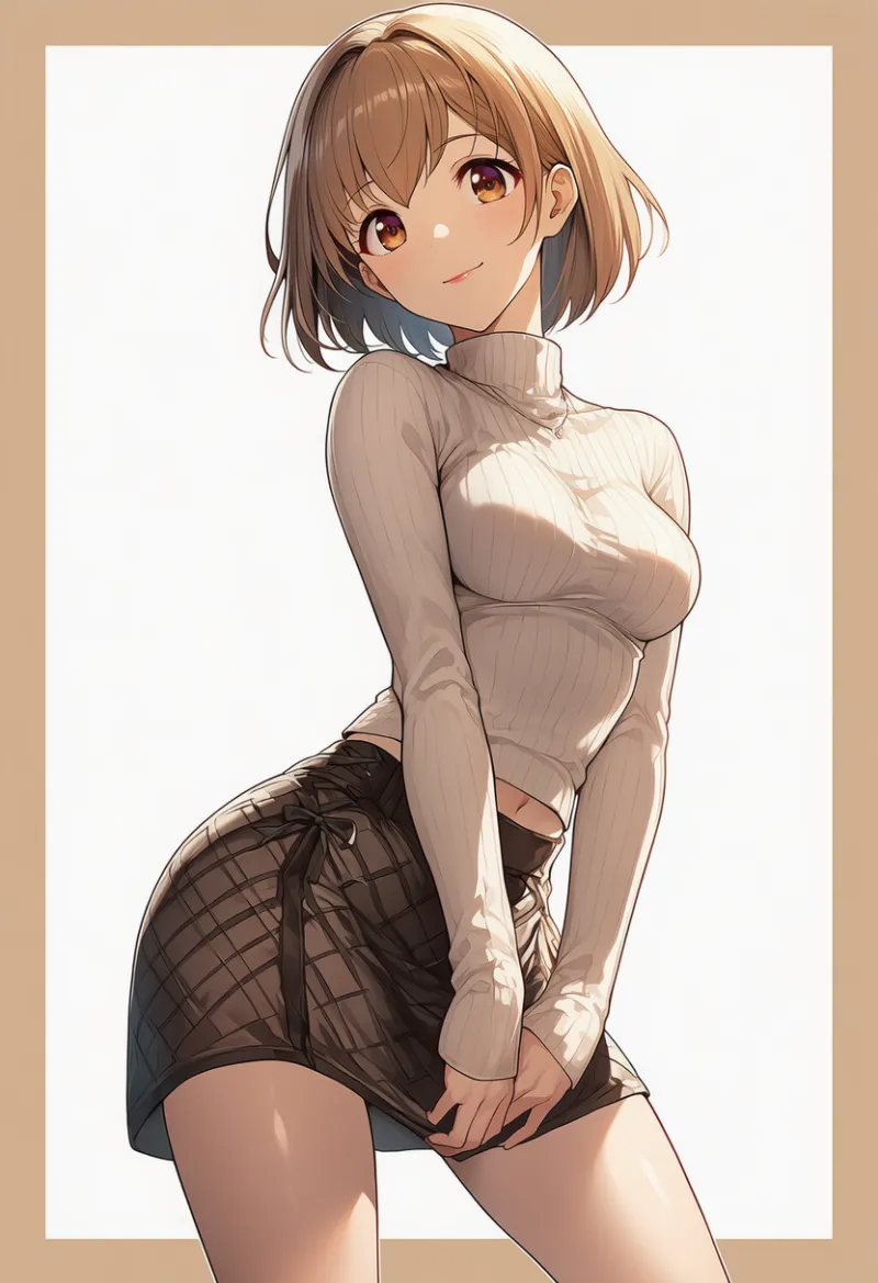 キルトスカート|女子大生ファッションのプロンプト紹介