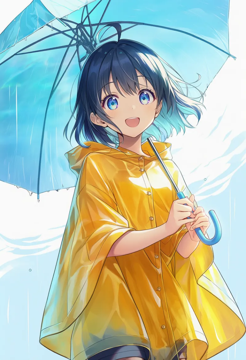 レイン用ポンチョのAIイラスト|プロンプト紹介