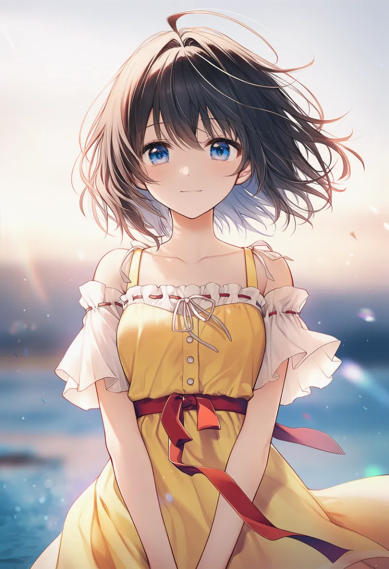 リボンの縁取りのAIイラスト（豪華な服用）｜プロンプト紹介