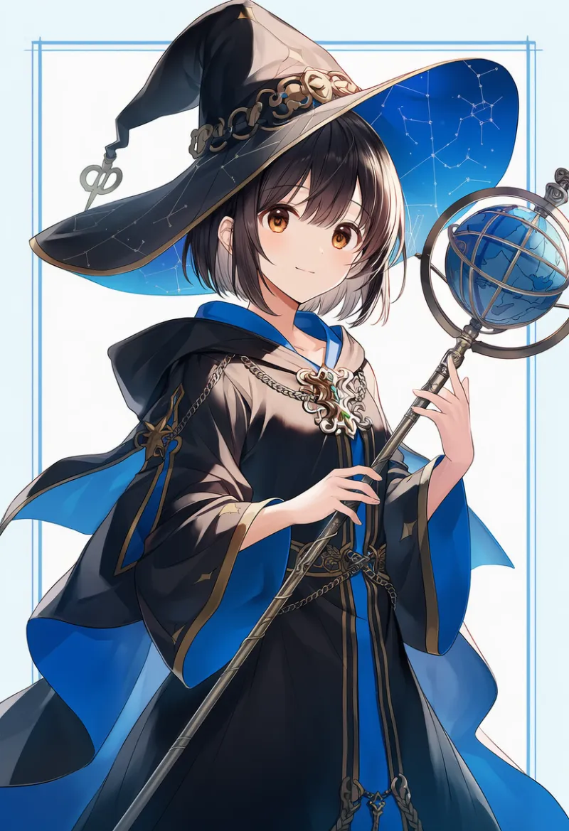 ファンタジー魔法使いローブのコーデ｜プロンプト紹介