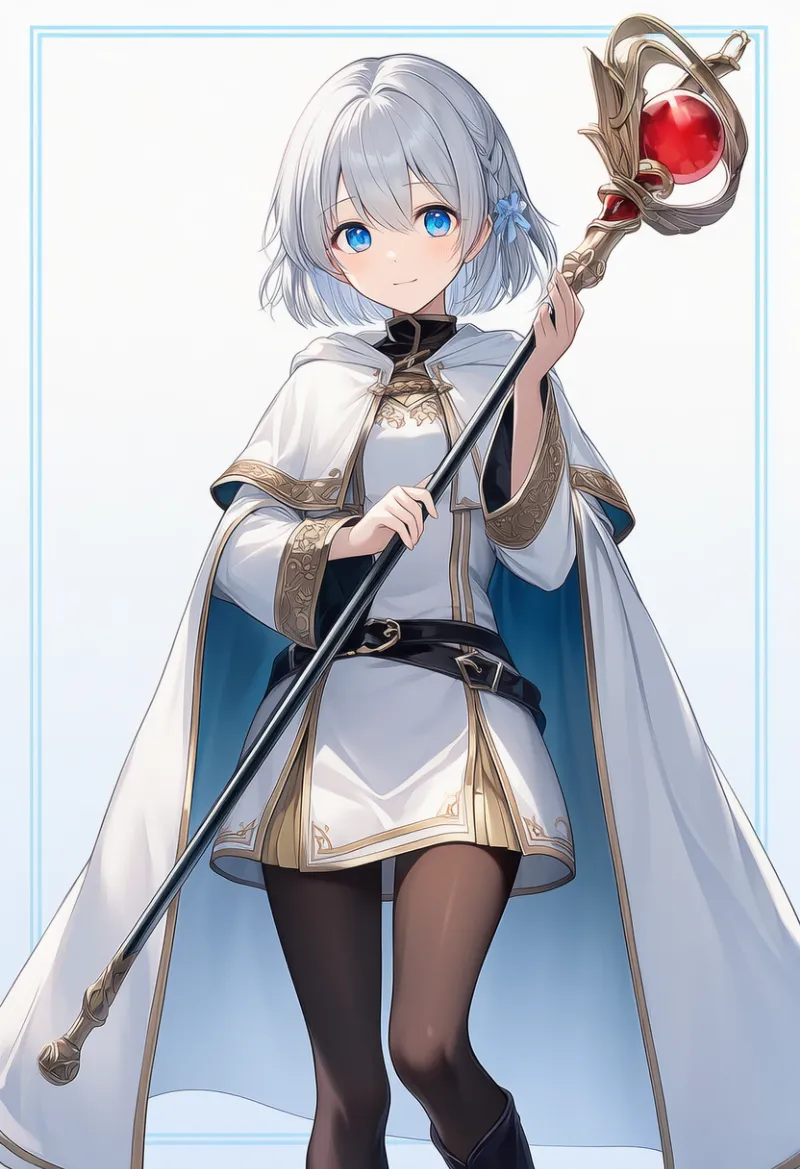 シンプルな白ローブのコーデ（フリーレン風）｜プロンプト紹介