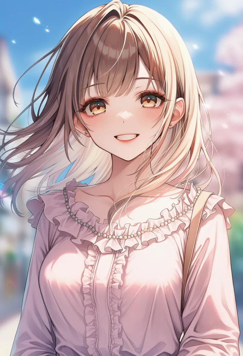 フリルブラウスのAIイラスト（姫カジ）｜プロンプト紹介