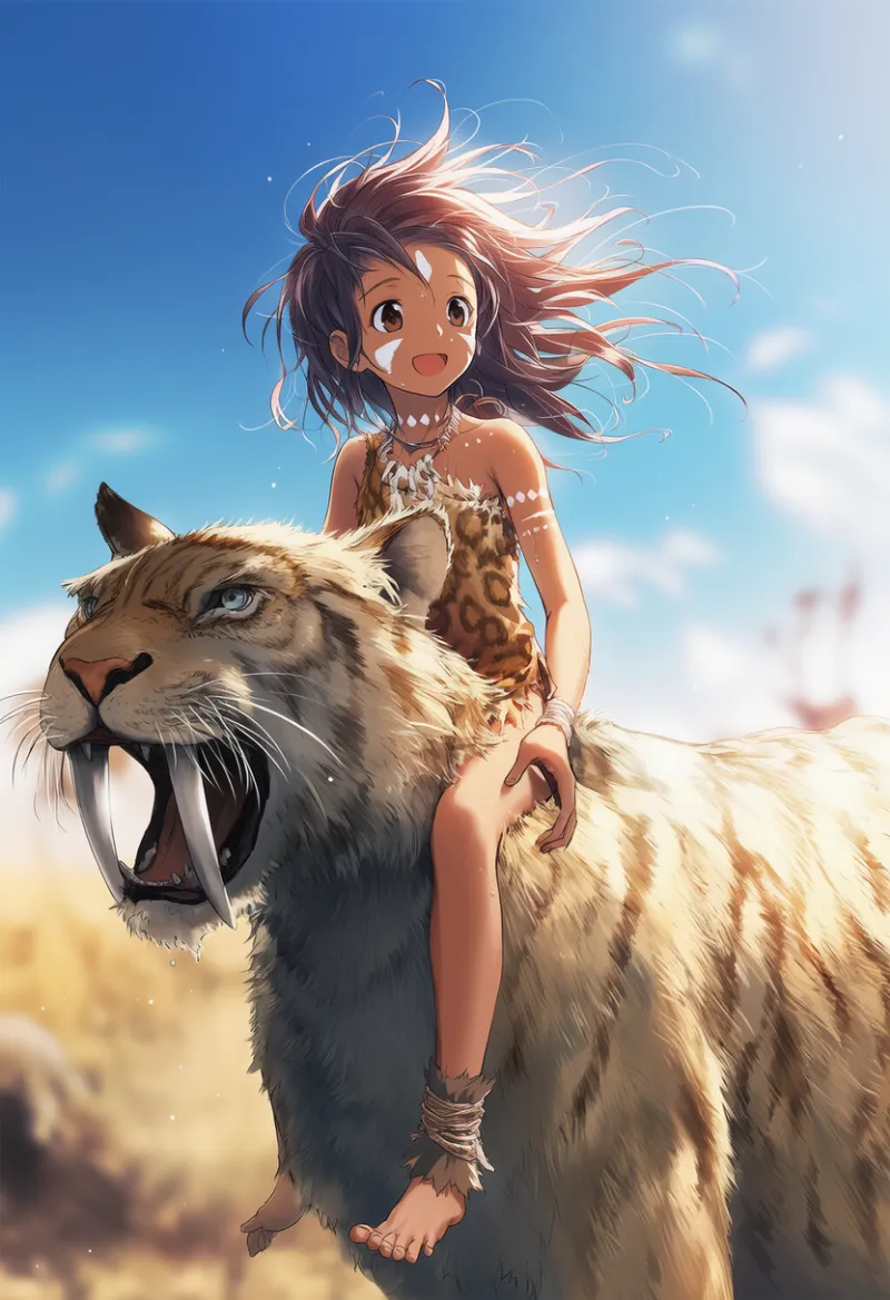 サーベルタイガーのAIイラスト｜プロンプト紹介