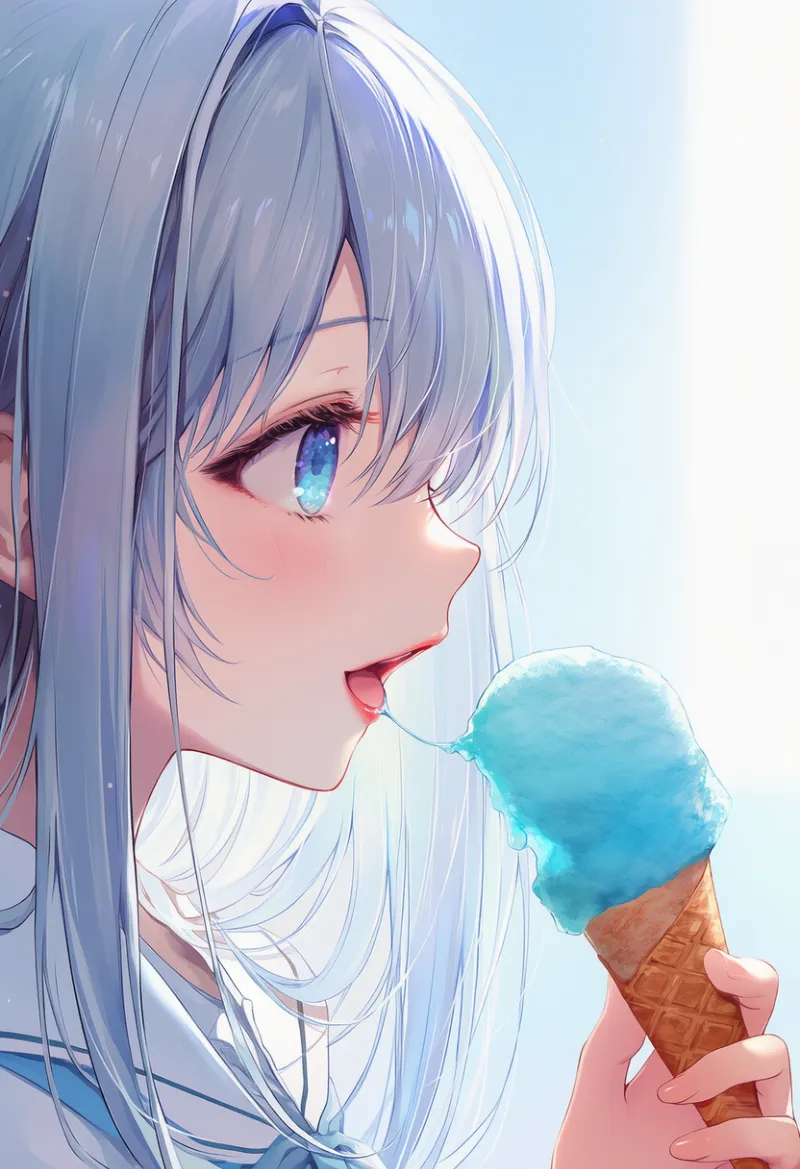 糸を引くよだれのAIイラスト作例-2