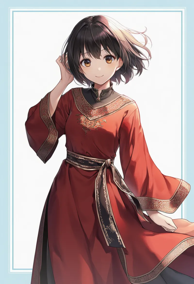 サッシュ（ローブと重ね着）のAIイラスト｜プロンプト紹介