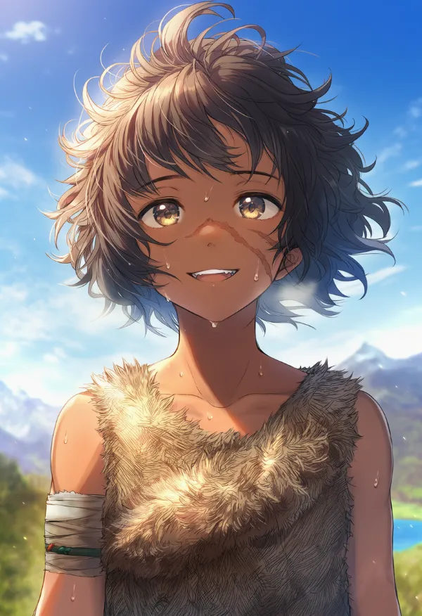 顔の傷跡のAIイラスト｜プロンプト：scar on face