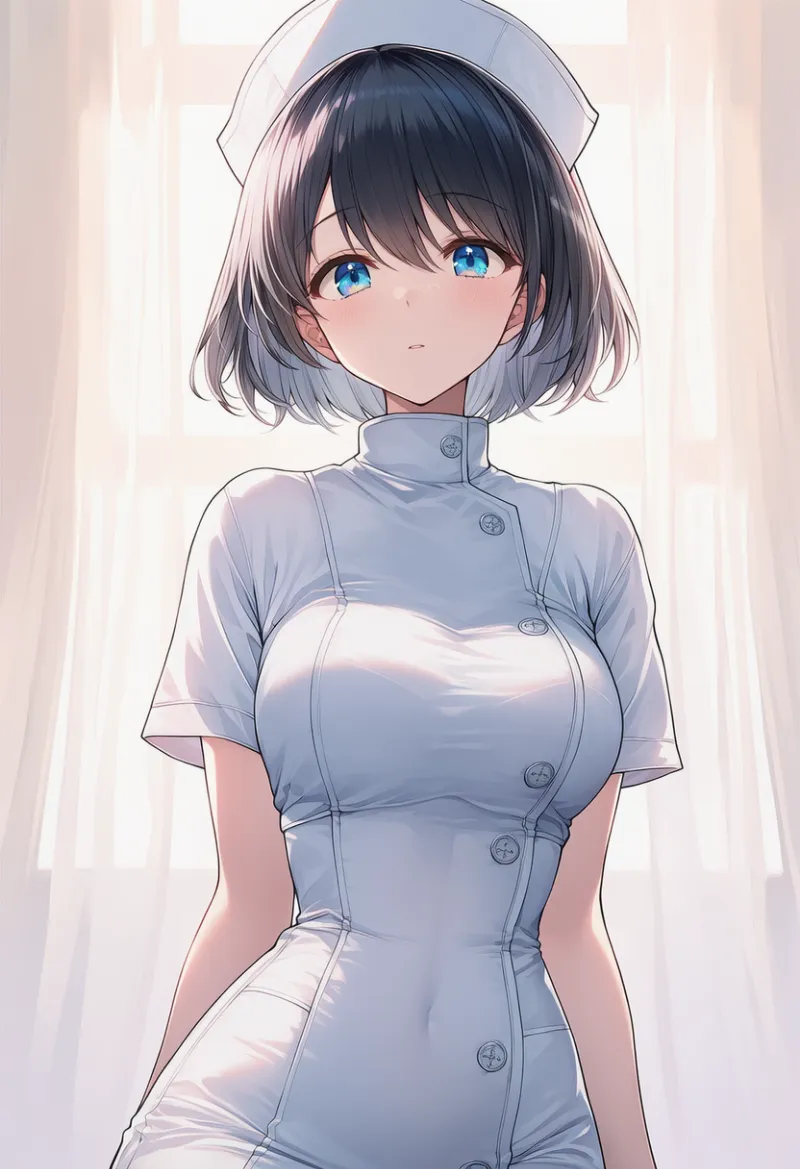 縫い目が目立つナース服のAIイラスト｜プロンプト紹介