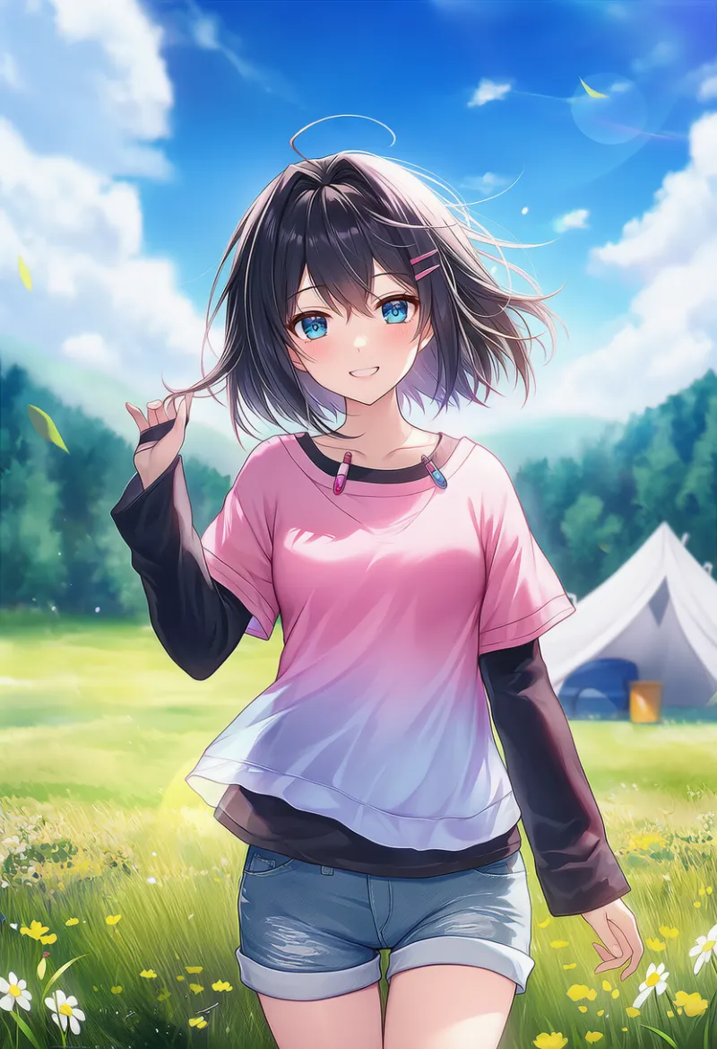 シャツの重ね着のAIイラスト｜プロンプト紹介