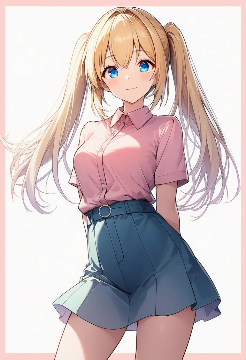 スカートをシャツにインのAIイラスト|デート用コーデのプロンプト紹介