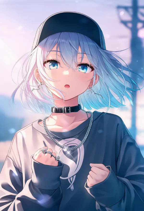 シルバーチェーンアクセサリーのAIイラスト|プロンプト紹介(ヒップホップファッション)