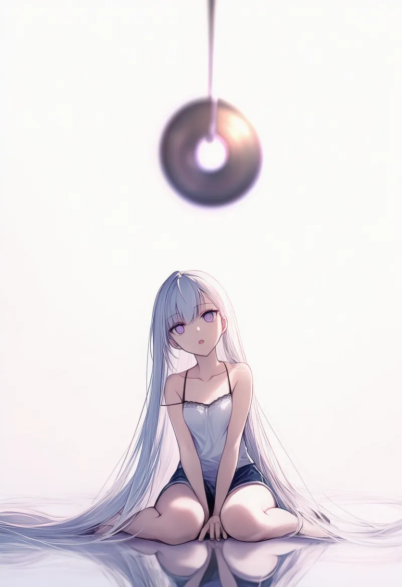 シンプルで余白多めの背景のAIイラスト（催眠シーン用プロンプト紹介）