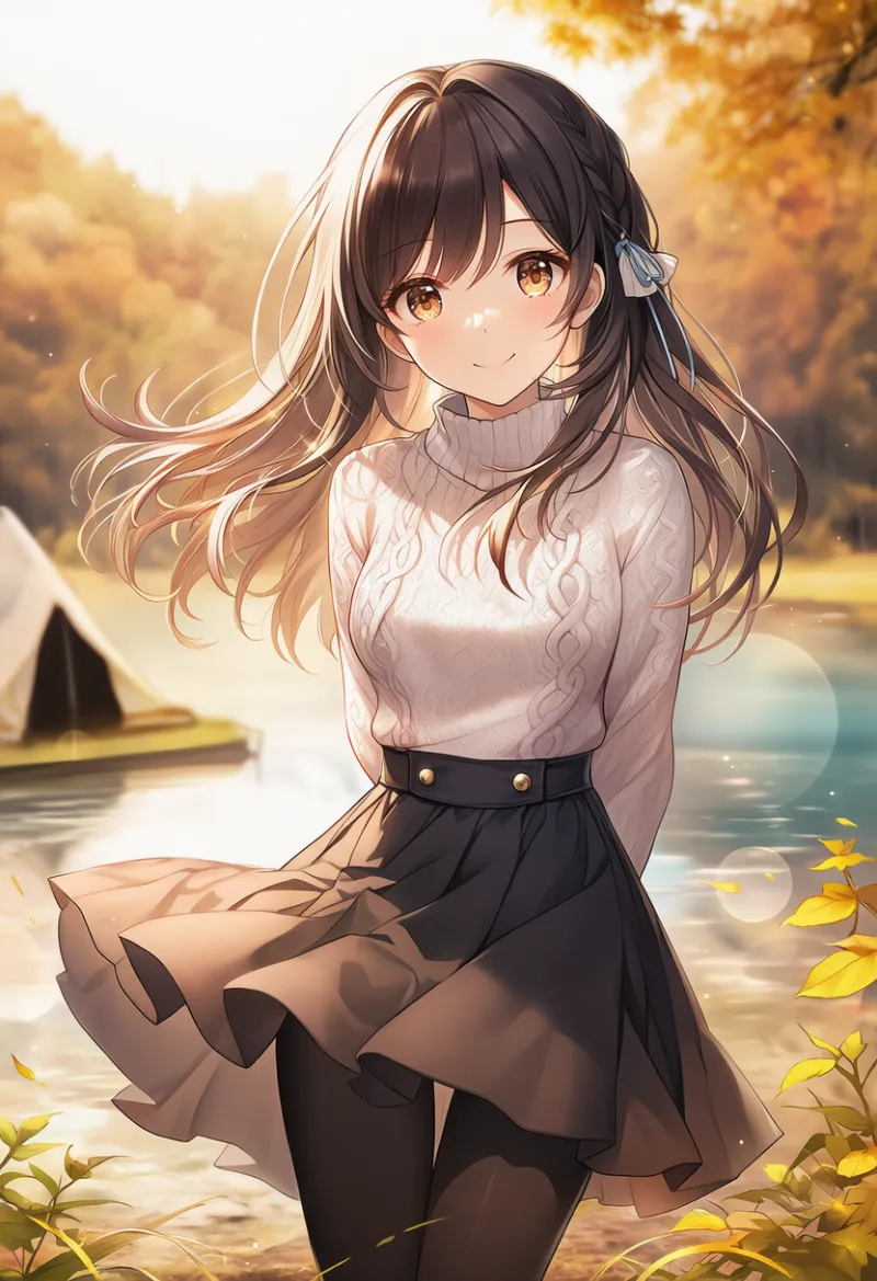 スカートとレギンスのAIイラスト｜プロンプト紹介