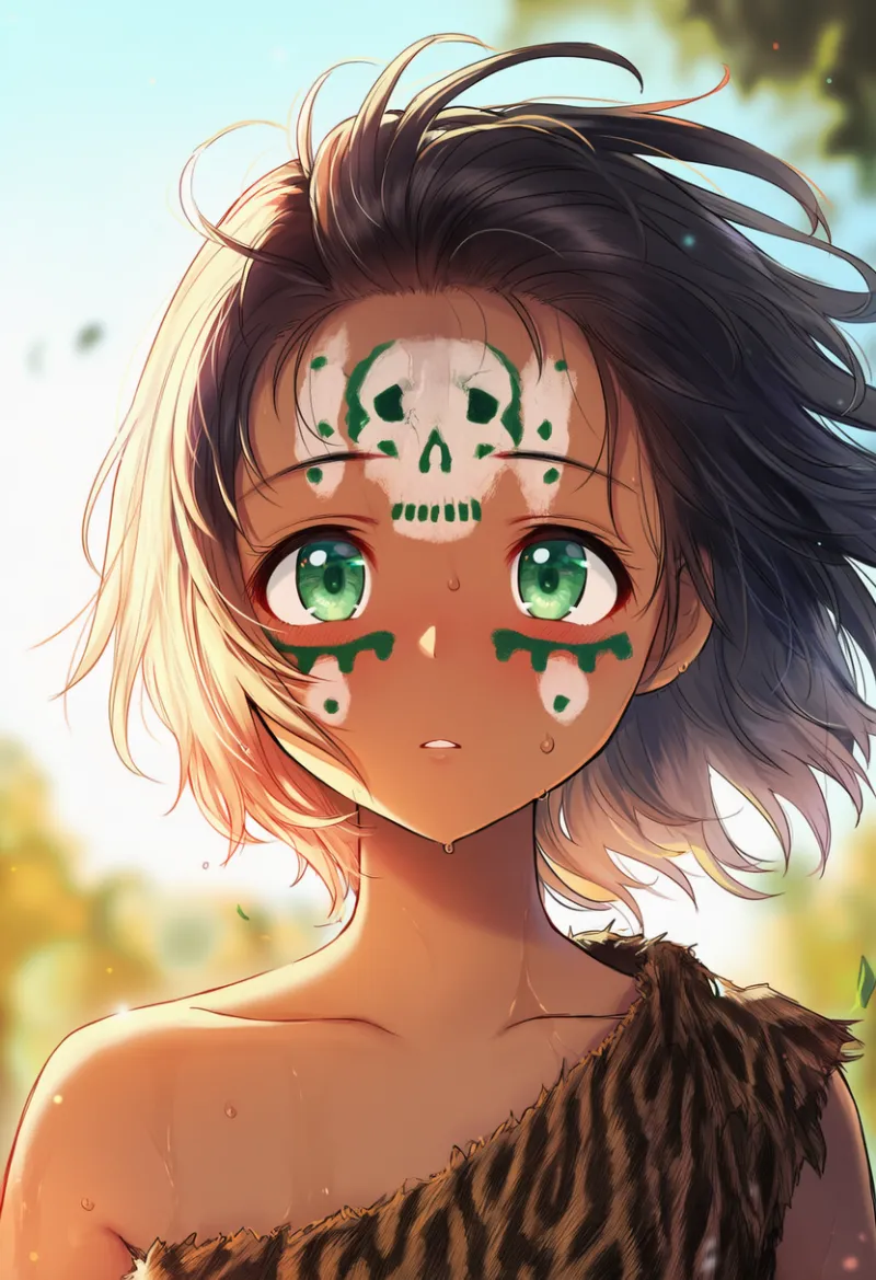 頭蓋骨モチーフの顔ペイントのAIイラスト｜プロンプト紹介