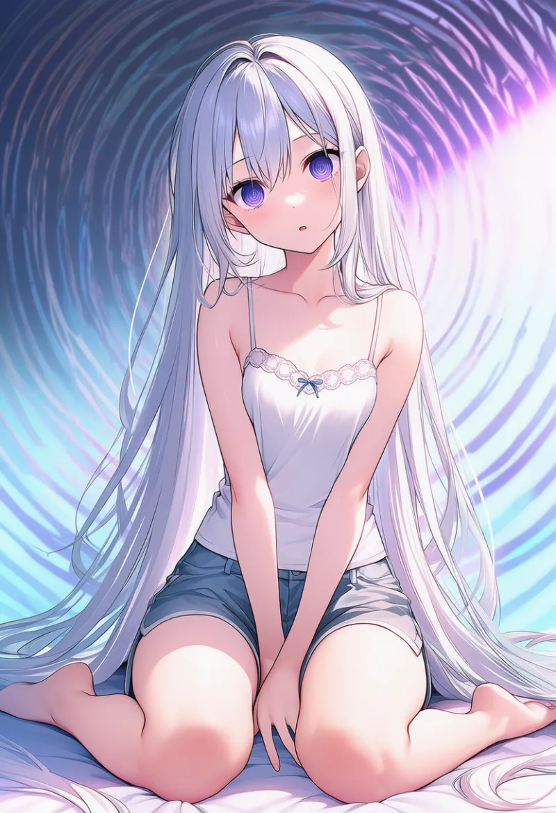 渦巻き背景のAIイラスト（催眠シーン用プロンプト紹介）