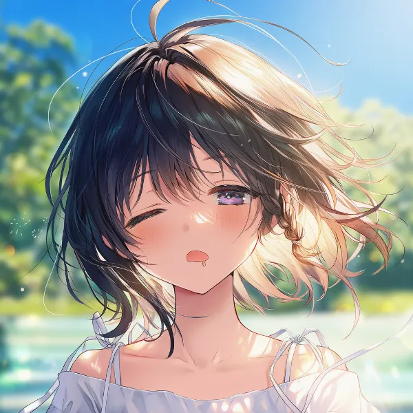 眠気を表現したAIイラスト作例